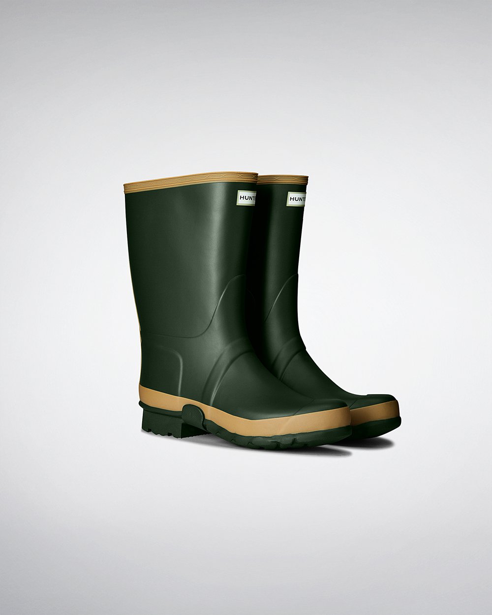 Hunter Gardener Short Rain Boots - Discount Mens Green - KAXGYO291